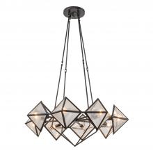 ALORA CH332830UBCR - Cairo 30-in Ribbed Glass/Urban Bronze 8 Lights Chandeliers