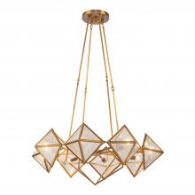 ALORA CH332830VBCR - Cairo 30-in Ribbed Glass/Vintage Brass 8 Lights Chandeliers