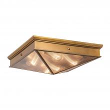 ALORA FM332919VBCR - Cairo 19-in Ribbed Glass/Vintage Brass 4 Lights Flush Mount