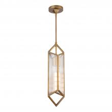 ALORA PD332119VBCR - Cairo 19-in Ribbed Glass/Vintage Brass 1 Light Pendant