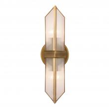 ALORA WV332815VBCR - Cairo 15-in Ribbed Glass/Vintage Brass 2 Lights Wall/Vanity