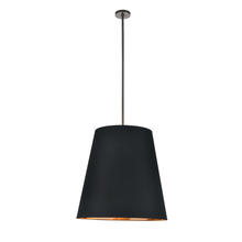 ALORA PD311025UBBG - Calor 25-in Black Linen With Gold Parchment/Urban Bronze 3 Lights Pendant