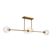 ALORA LP549448AGCL - Cassia 48-in Aged Brass/Clear Glass 4 Lights Linear Pendant