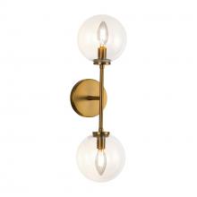 ALORA WV549220AGCL - Cassia 20-in Aged Brass/Clear Glass 2 Lights Wall Vanity