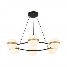 ALORA CH302006MBBG-UNV - Tagliato 36-in Matte Black/Brushed Gold LED Chandeliers