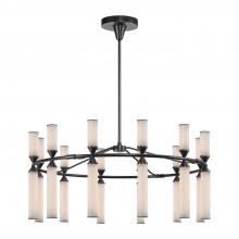 ALORA CH348038UBFR-UNV - Edwin 38-in Urban Bronze/Frosted Ribbed Glass LED Chandelier