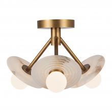 ALORA SF346313VBAR - Dahlia 13-in Vintage Brass/Alabaster LED Semi Flush Mount