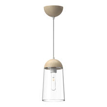 ALORA PD542207WHWK - Emil 6-in White/White Oak 1 Light Pendant