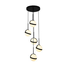 ALORA MP301005MB - Globo 5 Head Matte Black LED Multi Pendant