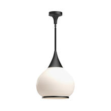 ALORA PD524214MBOP - Hazel 14-in Matte Black/Opal Matte Glass 1 Light Pendant