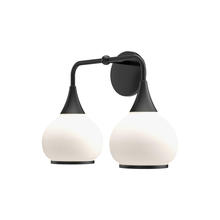 ALORA VL524217MBOP - Hazel 17-in Matte Black/Opal Matte Glass 2 Lights Vanity