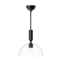 ALORA PD563012MBCL - Jude 12-in Clear Glass/Matte Black 1 Light Pendant