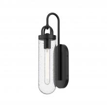 ALORA EW461101BKCB - Lancaster 5-in Clear Bubble Glass/Textured Black 1 Light Exterior Wall Sconce