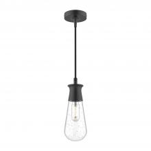 ALORA EP464001BKCB - Marcel 4-in Clear Bubble Glass/Textured Black 1 Light Exterior Pendant