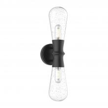 ALORA EW464002BKCB - Marcel 5-in Clear Bubble Glass/Textured Black 2 Lights Exterior Wall Sconce