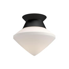 ALORA FM537508MBOP - Nora 8-in Matte Black/Opal Matte Glass 1 Light Flush Mount