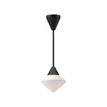 ALORA PD537508MBOP - Nora 8-in Matte Black/Opal Matte Glass 1 Light Pendant