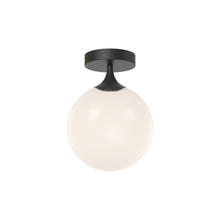 ALORA FM505108MBOP - Nouveau 8-in Matte Black/Opal Matte Glass 1 Light Flush Mount