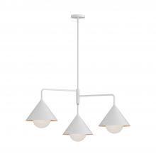 ALORA CH485245WHOP - Remy 38-in White/Opal Glass 3 Lights Chandeliers