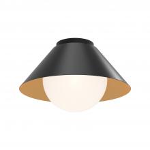 ALORA FM485214MBOP - Remy 14-in Matte Black/Opal Glass 1 Light Flush Mount