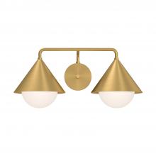 ALORA VL485221BGOP - Remy 21-in Brushed Gold/Opal Glass 2 Lights Vanity