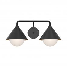 ALORA VL485221MBOP - Remy 21-in Matte Black/Opal Glass 2 Lights Vanity