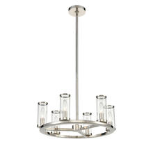 ALORA CH309006PNCG - Revolve Clear Glass/Polished Nickel 6 Lights Chandeliers