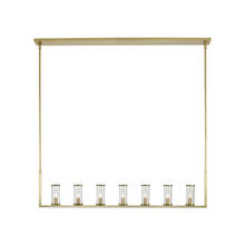 ALORA LP309007NBCG - Revolve Clear Glass/Natural Brass 7 Lights Linear Pendant