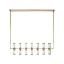 ALORA LP309077NBCG - Revolve Clear Glass/Natural Brass 14 Lights Linear Pendant