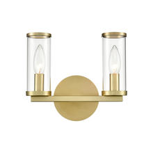 ALORA WV309022NBCG - Revolve Clear Glass/Natural Brass 2 Lights Wall/Vanity