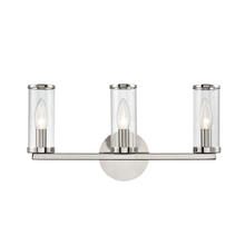 ALORA WV309033PNCG - Revolve Clear Glass/Polished Nickel 3 Lights Wall/Vanity