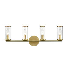 ALORA WV309044NBCG - Revolve Clear Glass/Natural Brass 4 Lights Wall/Vanity