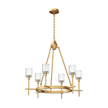 ALORA CH314306VBCC - SALITA 6 LIGHT CHANDELIER VINTAGE BRASS CLEAR CRYSTAL