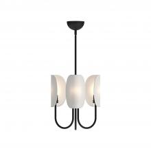 ALORA CH450715MBCW - Seno 15-in Matte Black/White Cotton Fabric 3 Lights Chandeliers