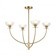 ALORA CH515226BGCL - Sylvia 26-in Brushed Gold/Clear Glass 4 Lights Chandelier