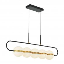 ALORA LP302005MBBG - Tagliato 5 Head Matte Black/Brushed Gold LED Linear Pendant