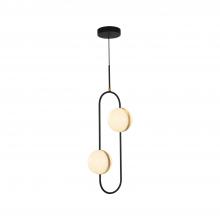 ALORA PD302002MBBG - Tagliato 2 Head Matte Black/Brushed Gold LED Pendant