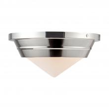 ALORA FM348010PNOP - Willard 10-in Polished Nickel/Opal Matte Glass 1 Light Flush Mount