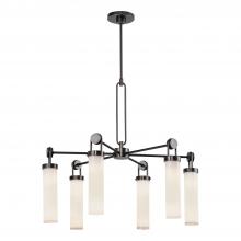 ALORA CH355632UBGO - Wynwood 32-in Urban Bronze/Glossy Opal 6 Lights Chandeliers