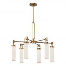 ALORA CH355632VBGO - Wynwood 32-in Vintage Brass/Glossy Opal 6 Lights Chandeliers