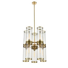 ALORA CH311655NBCG - REVOLVE II CHANDELIER 10 LIGHT NATURAL BRASS CLEAR GLASS