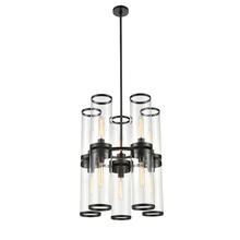 ALORA CH311655UBCG - REVOLVE II CHANDELIER 10 LIGHT URBAN BRONZE CLEAR GLASS