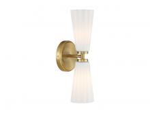 Savoy House Meridian M90109NB - 2-Light Wall Sconce in Natural Brass